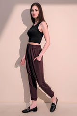 Burgundy Women Pants