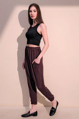 Burgundy Women Pants