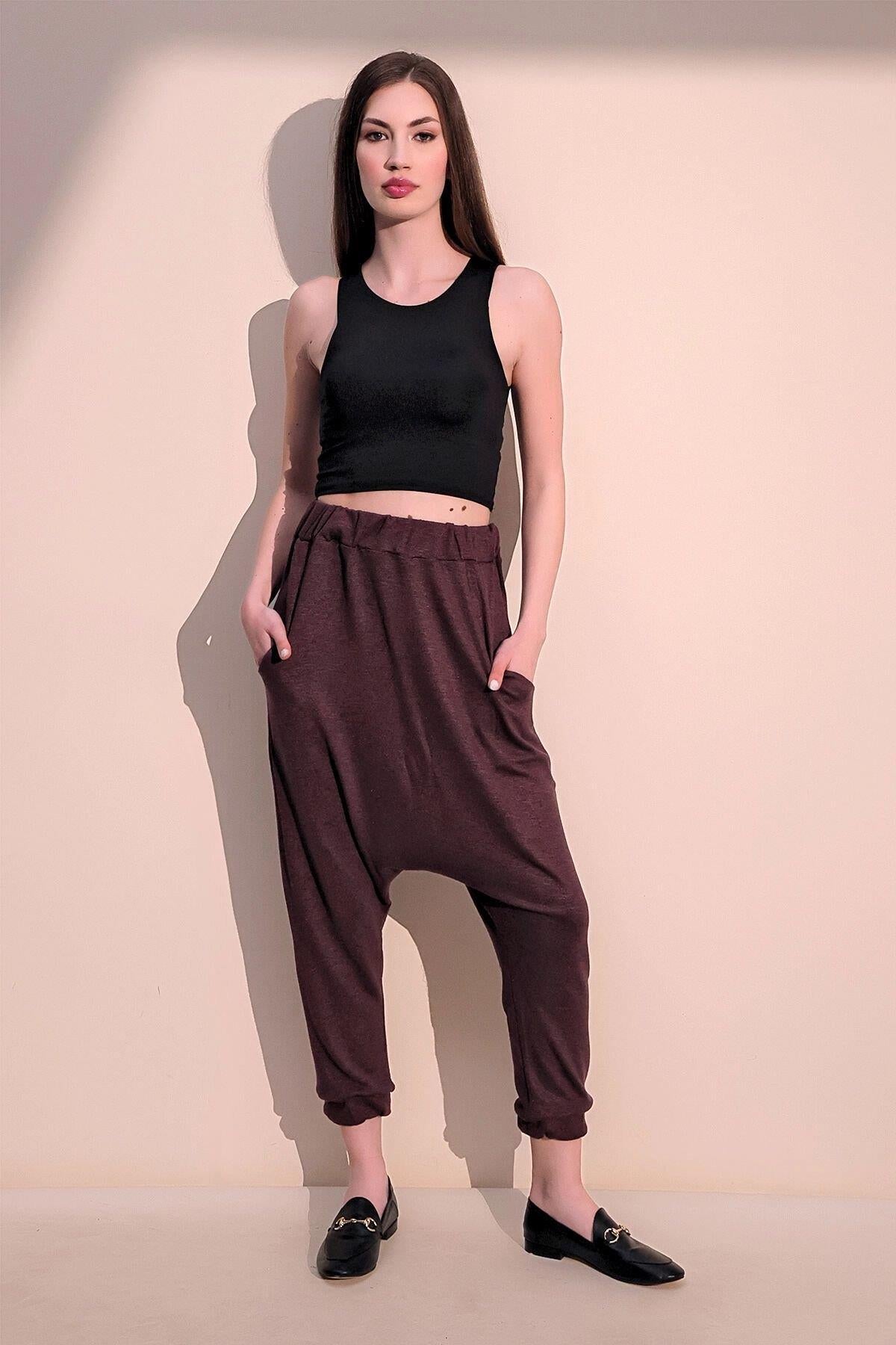 Burgundy Women Pants