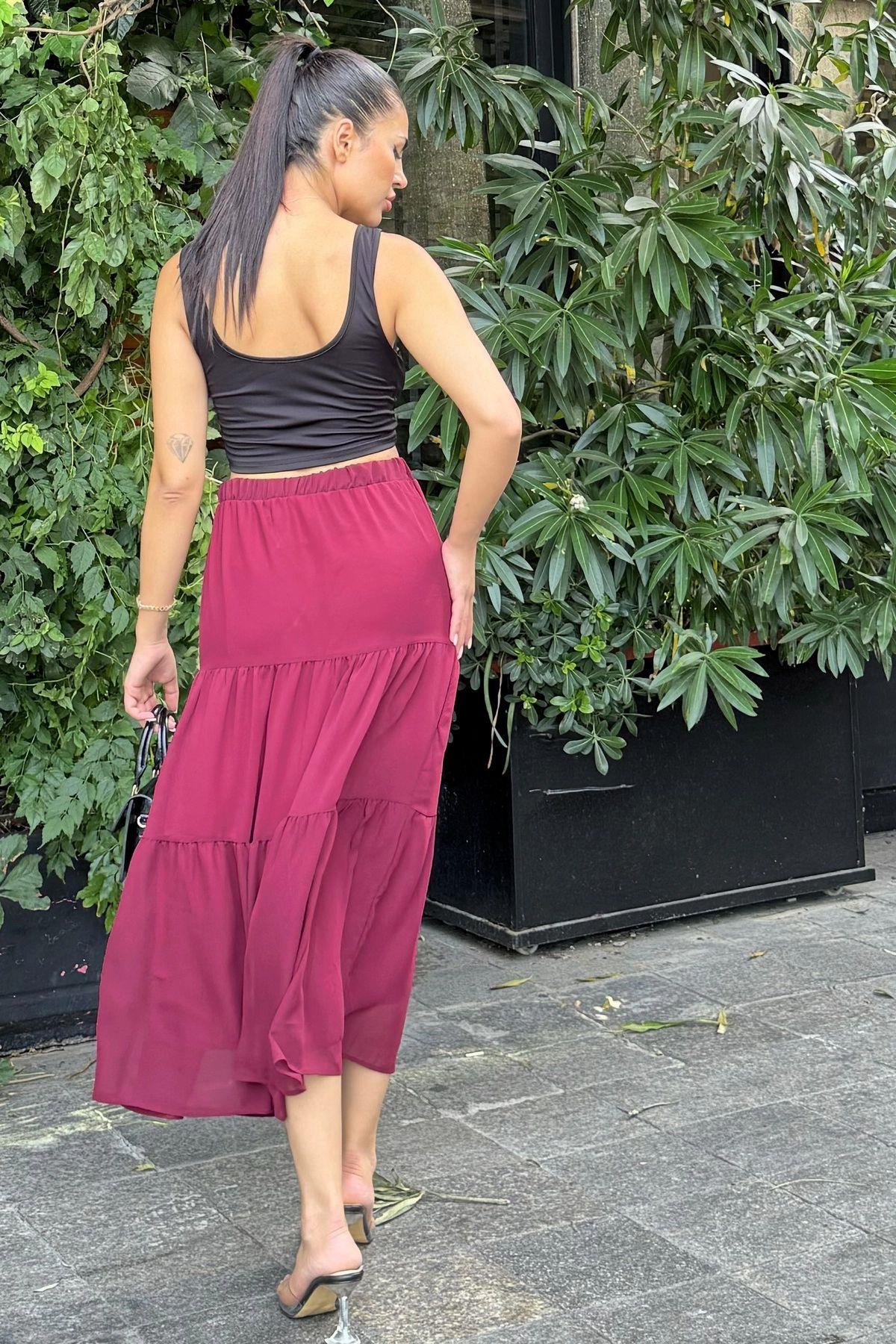 Burgundy Women Skirt