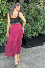Burgundy Women Skirt