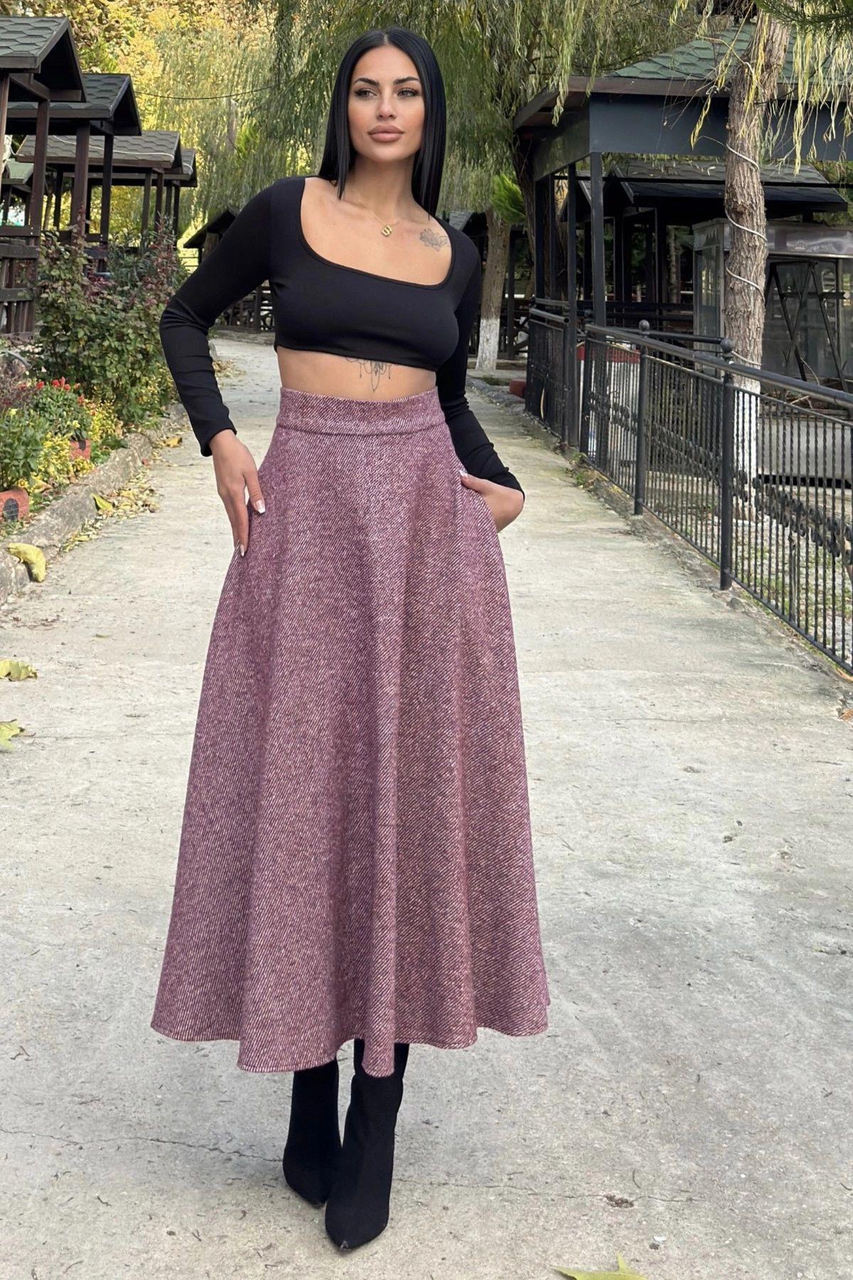 Burgundy Women Skirt