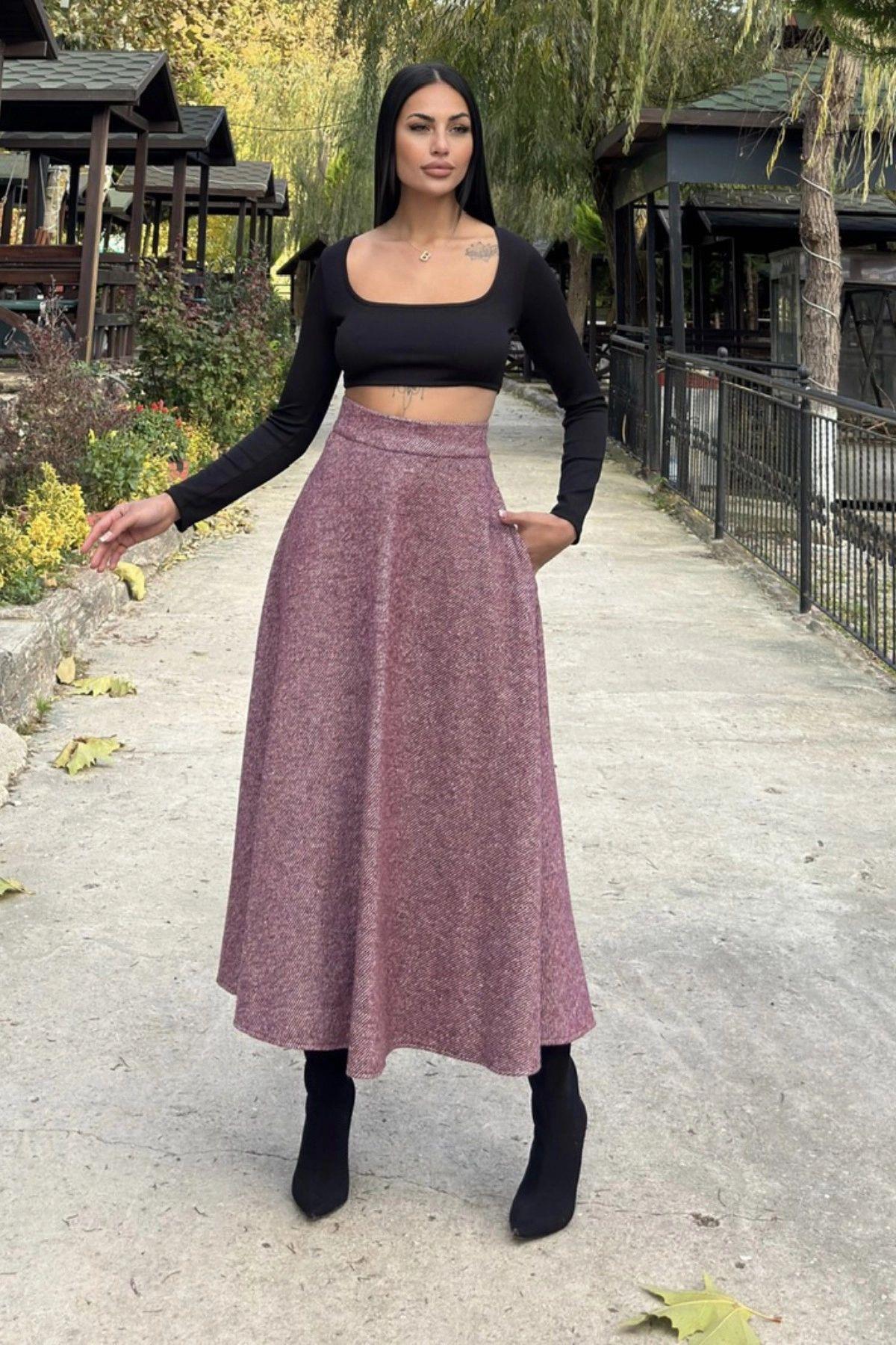 Burgundy Women Skirt
