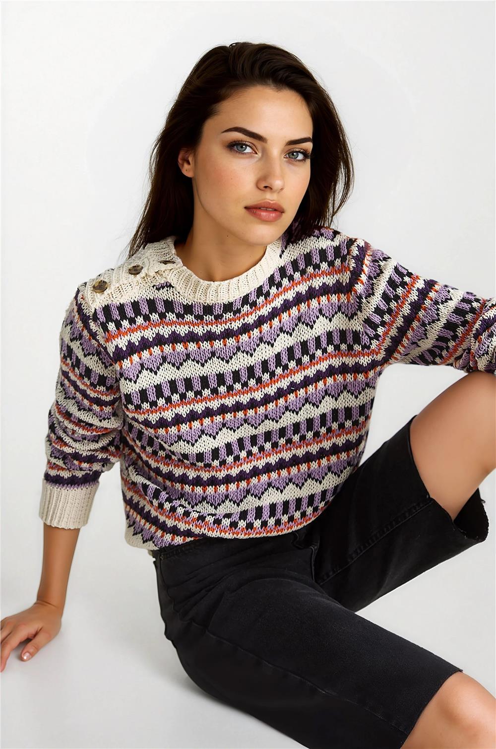 Ecru Women Sweater