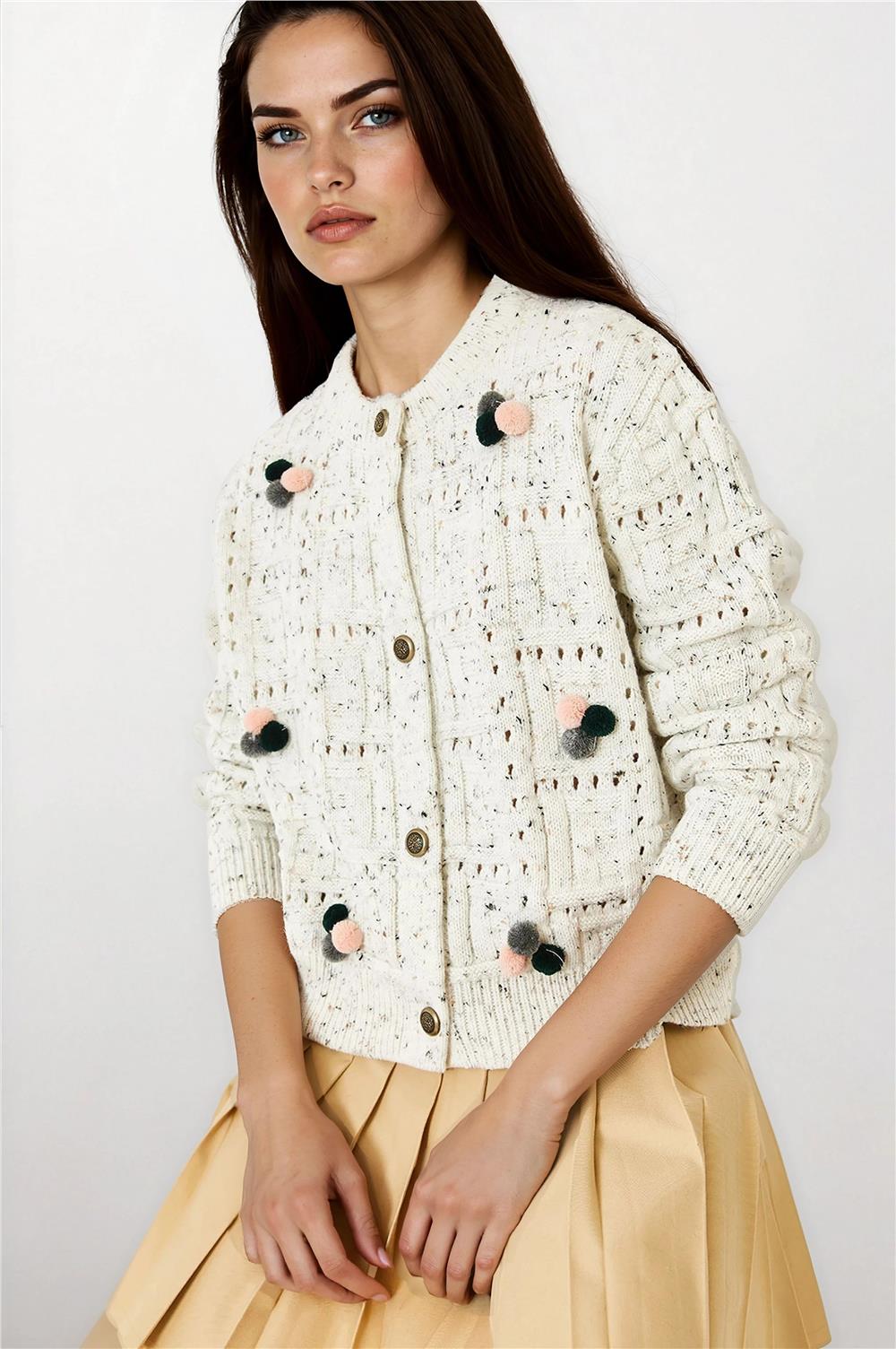 Ecru Women Cardigan