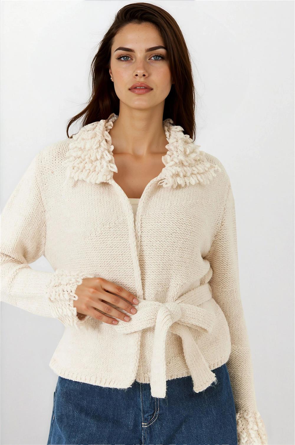 Ecru Women Cardigan