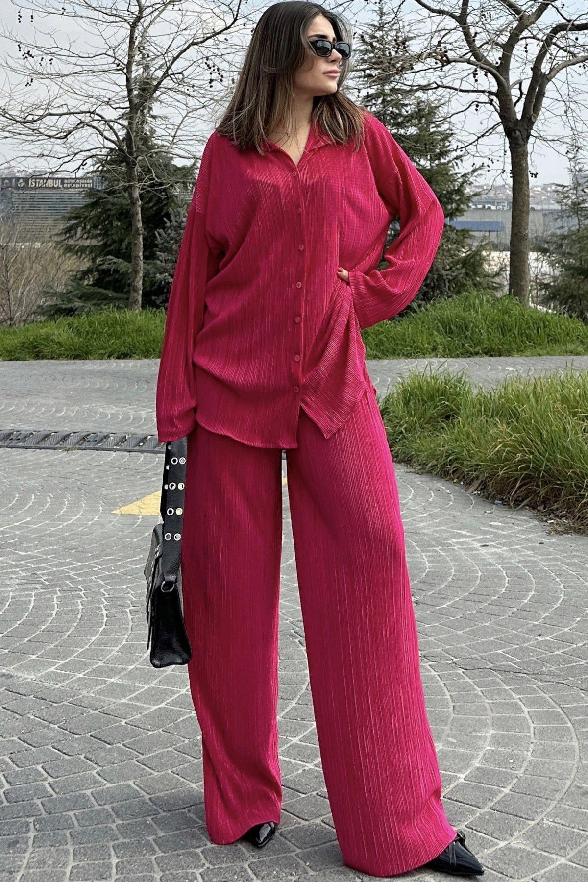 Fuchsia Women Two-Piece Set