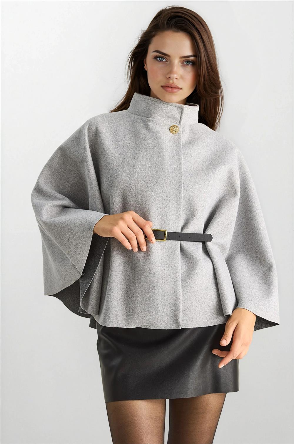 Grey Women Poncho