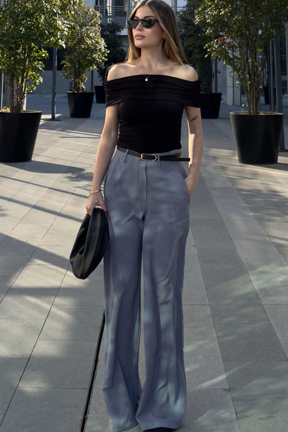 Grey Women Pants