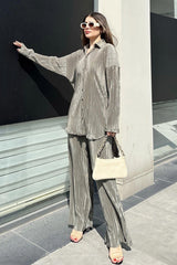 Khaki Women Two-Piece Set