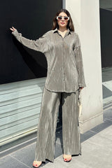 Khaki Women Two-Piece Set