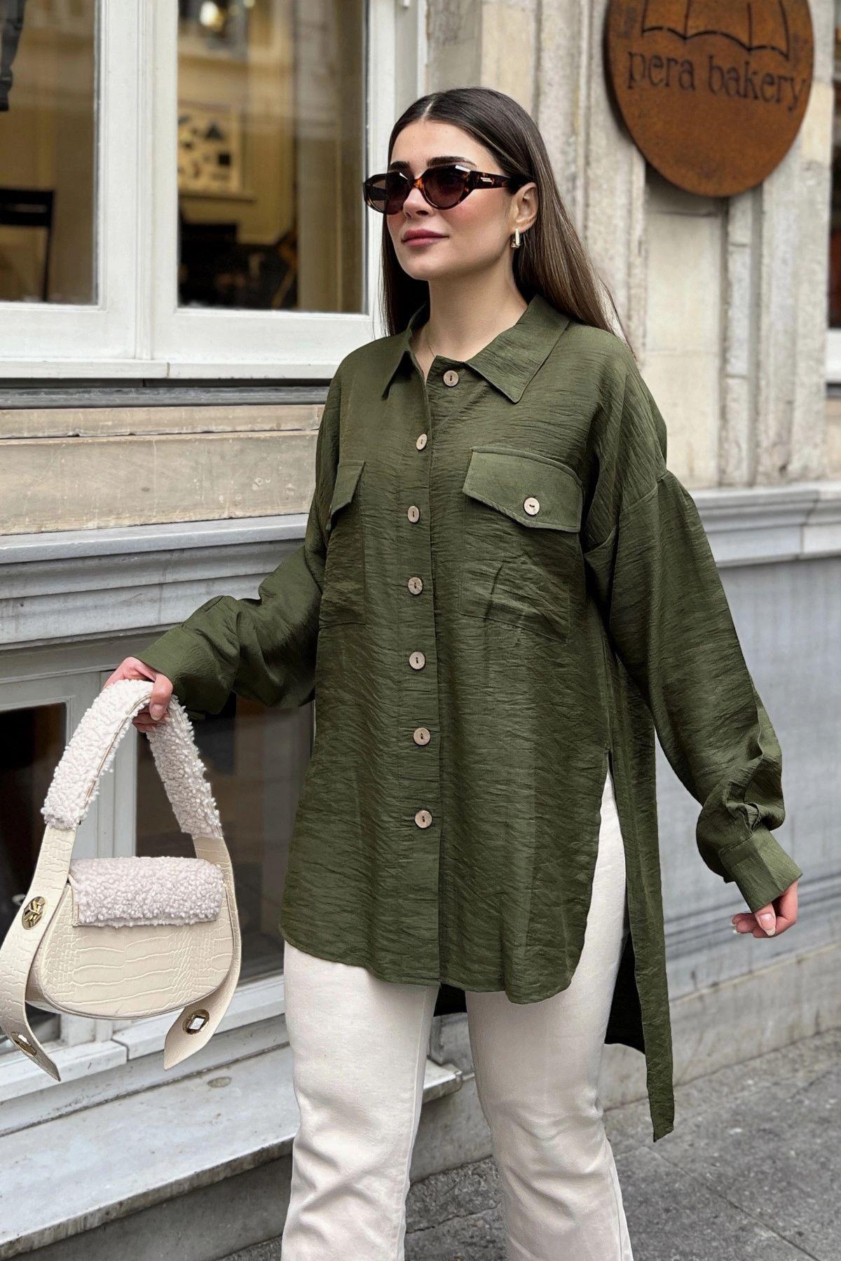 Khaki Women Shirt
