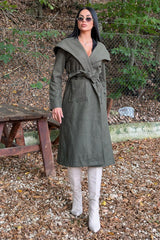 Khaki Women Coat