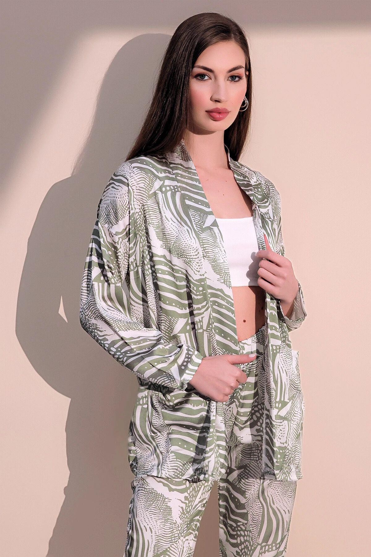 Khaki Women Modest Jacket