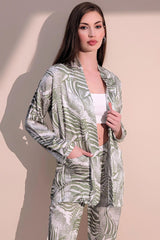 Khaki Women Modest Jacket