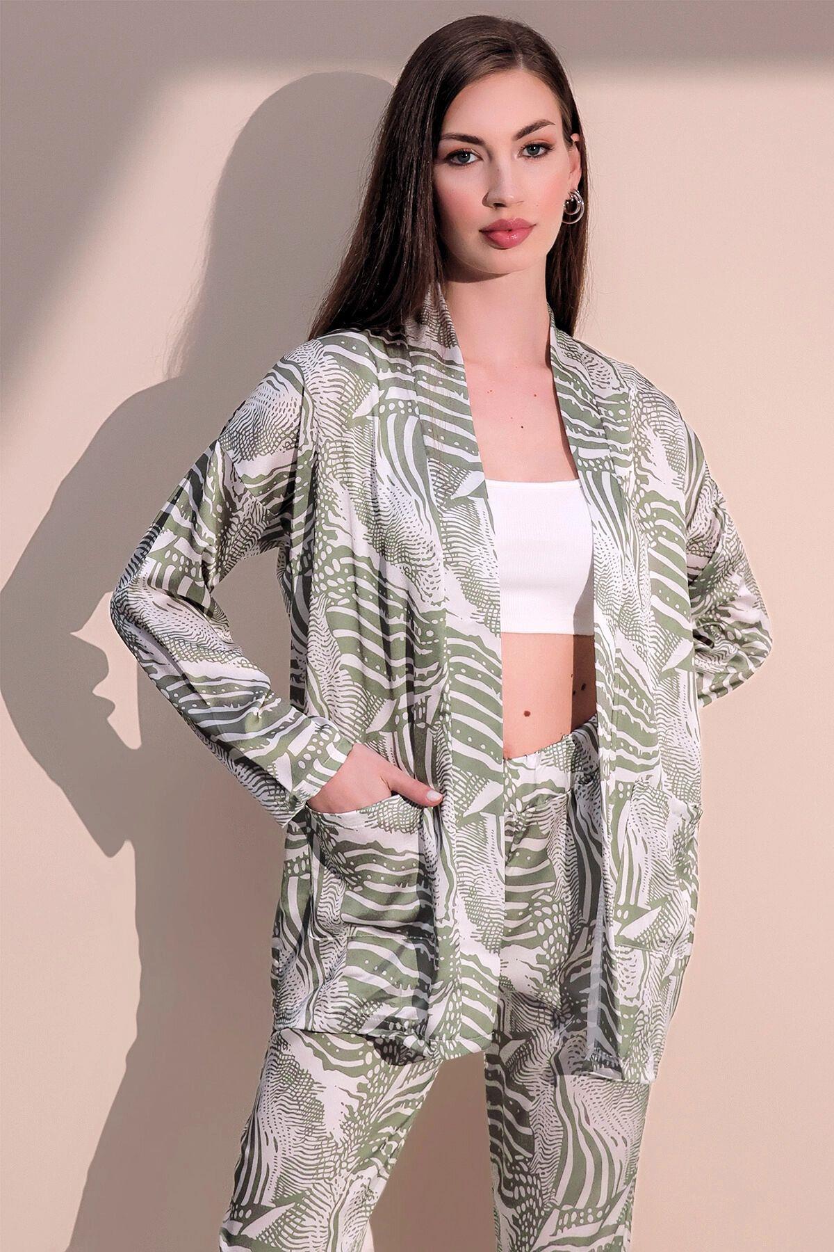 Khaki Women Modest Jacket
