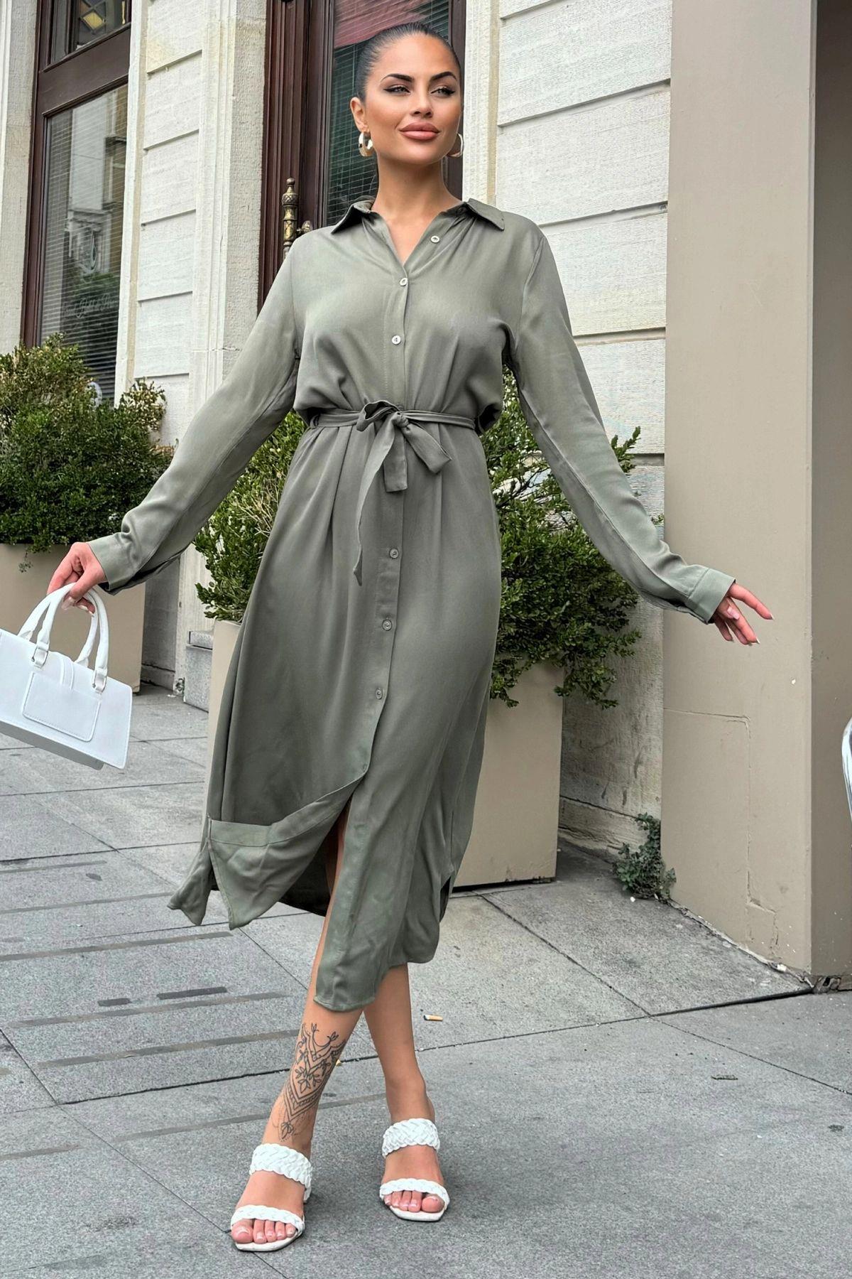 Khaki Women Dress