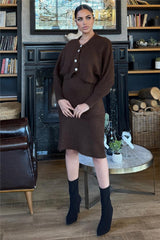 Brown Women Two-Piece Set