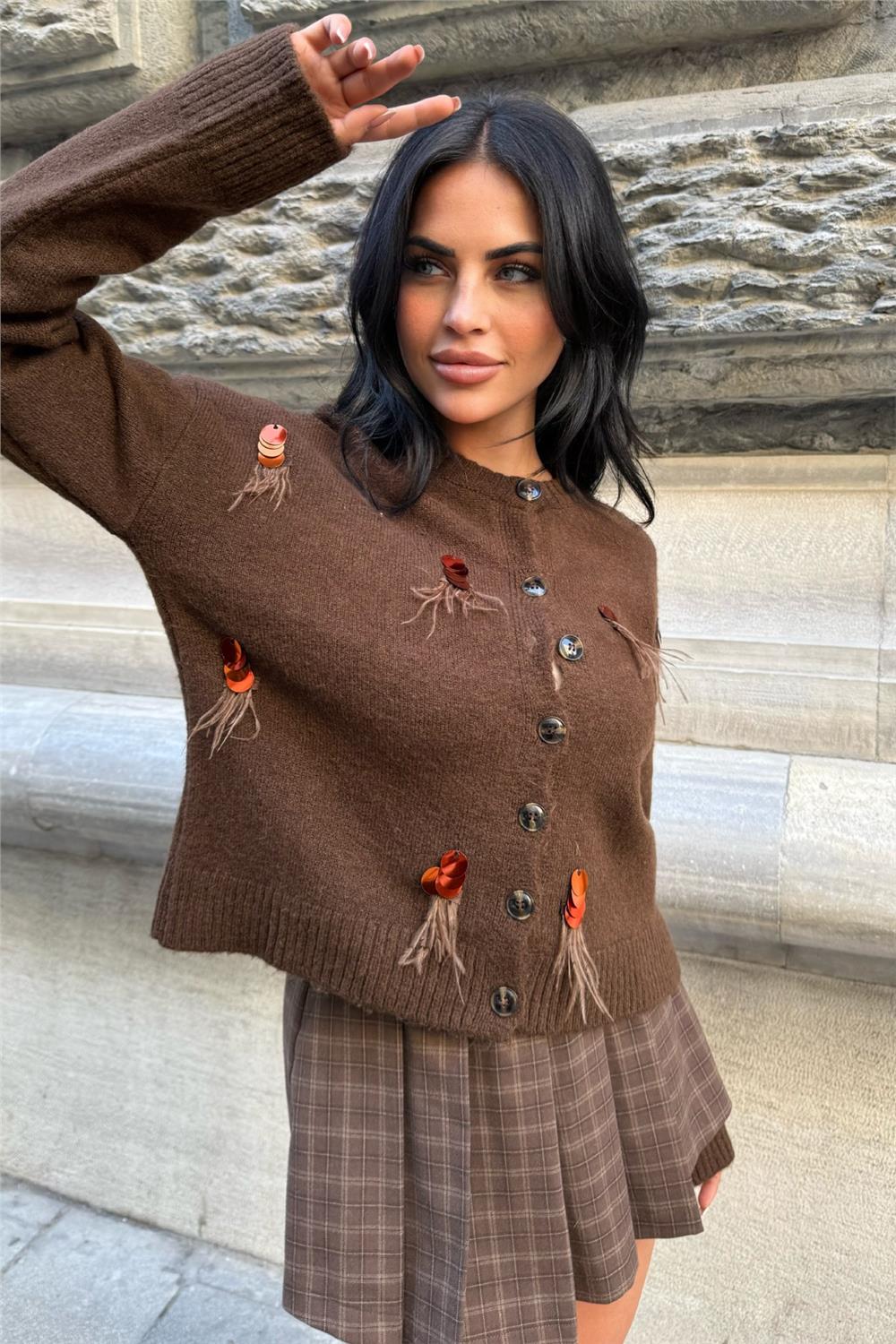 Brown Women Cardigan
