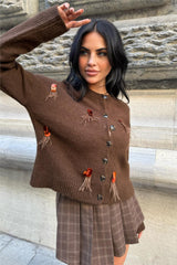 Brown Women Cardigan