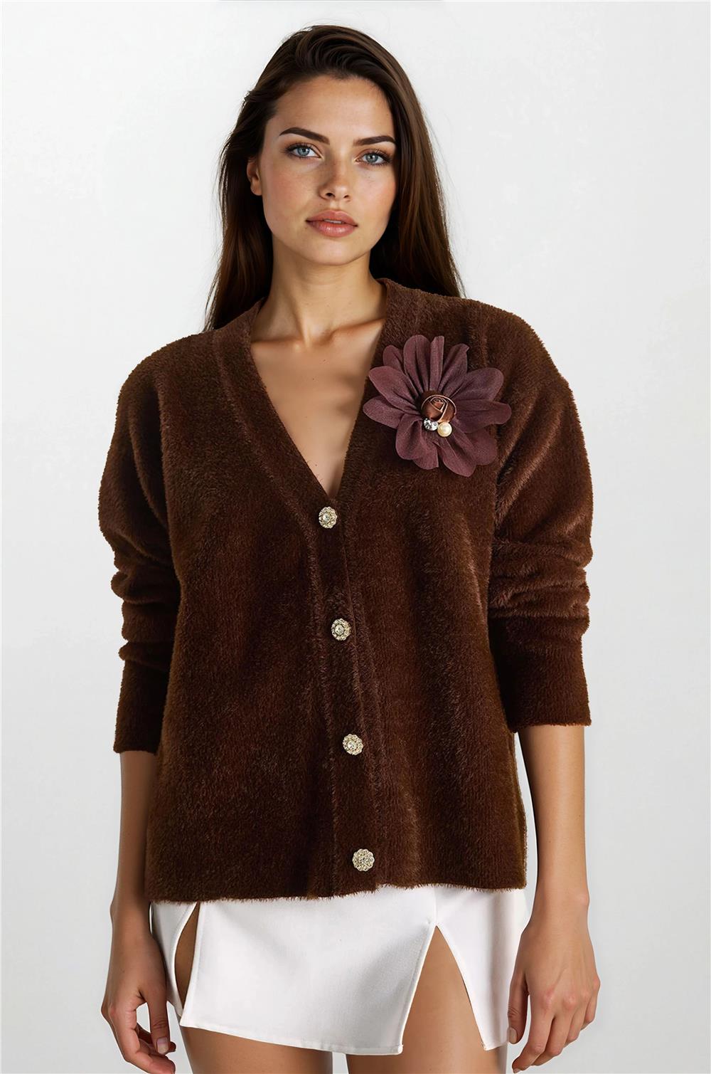 Brown Women Cardigan