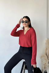 Red Women Blouse