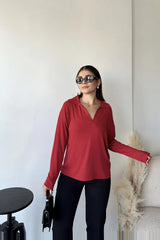 Red Women Blouse