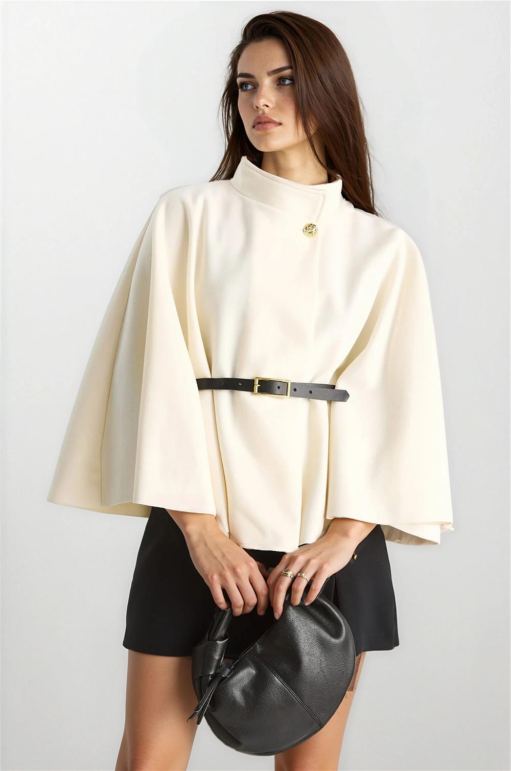 Cream Women Poncho