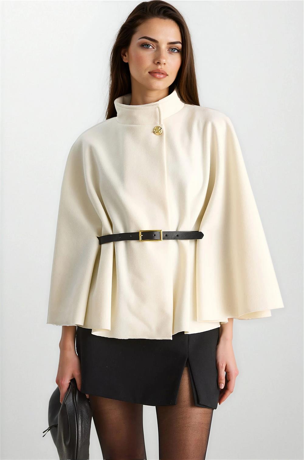 Cream Women Poncho