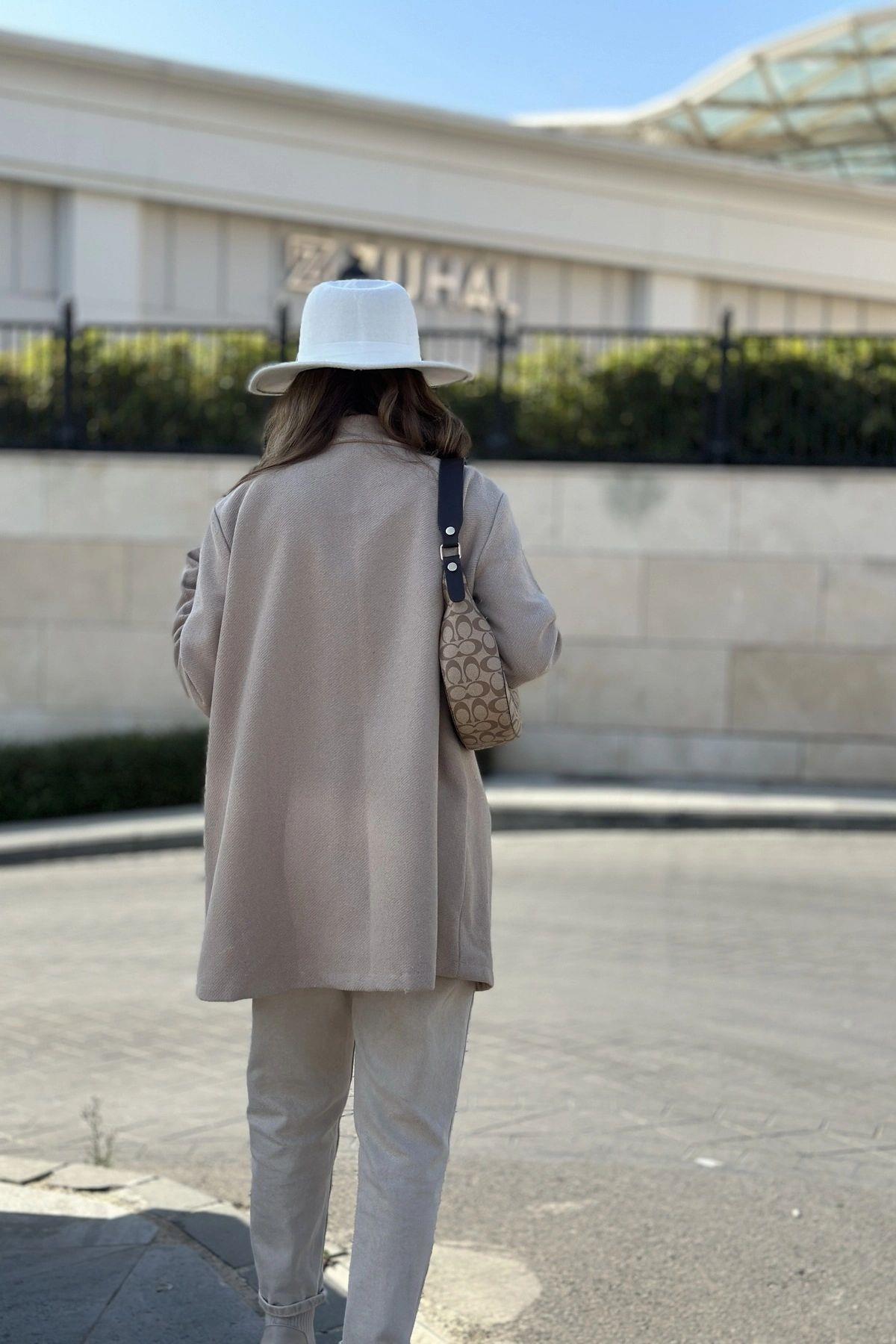 Cream Women Coat