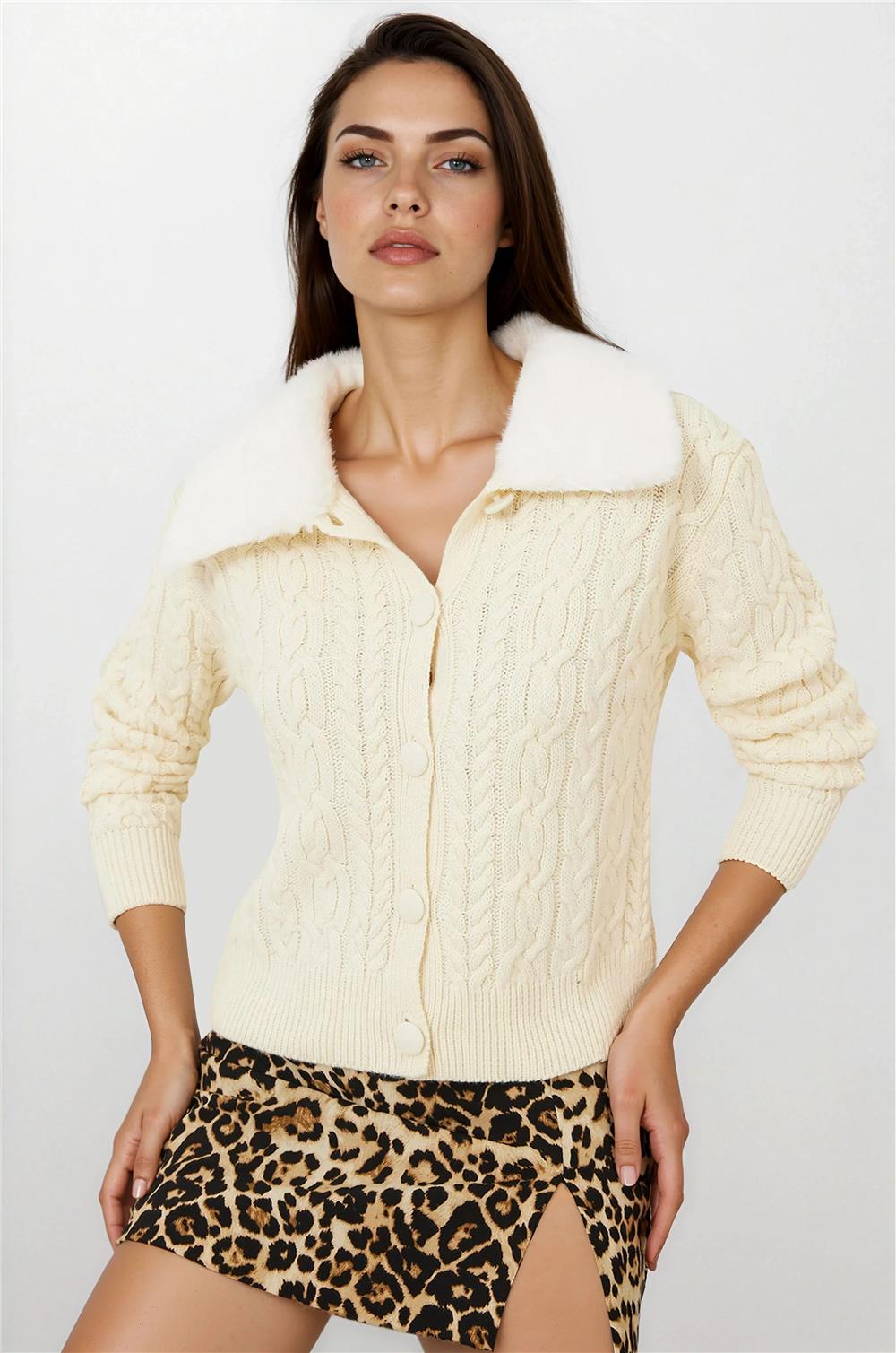 Cream Women Cardigan