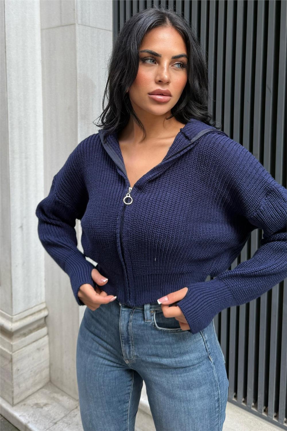 Navy Blue Women Sweater