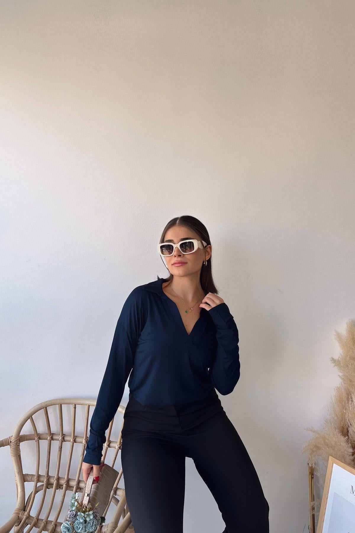 Navy Women Blouse
