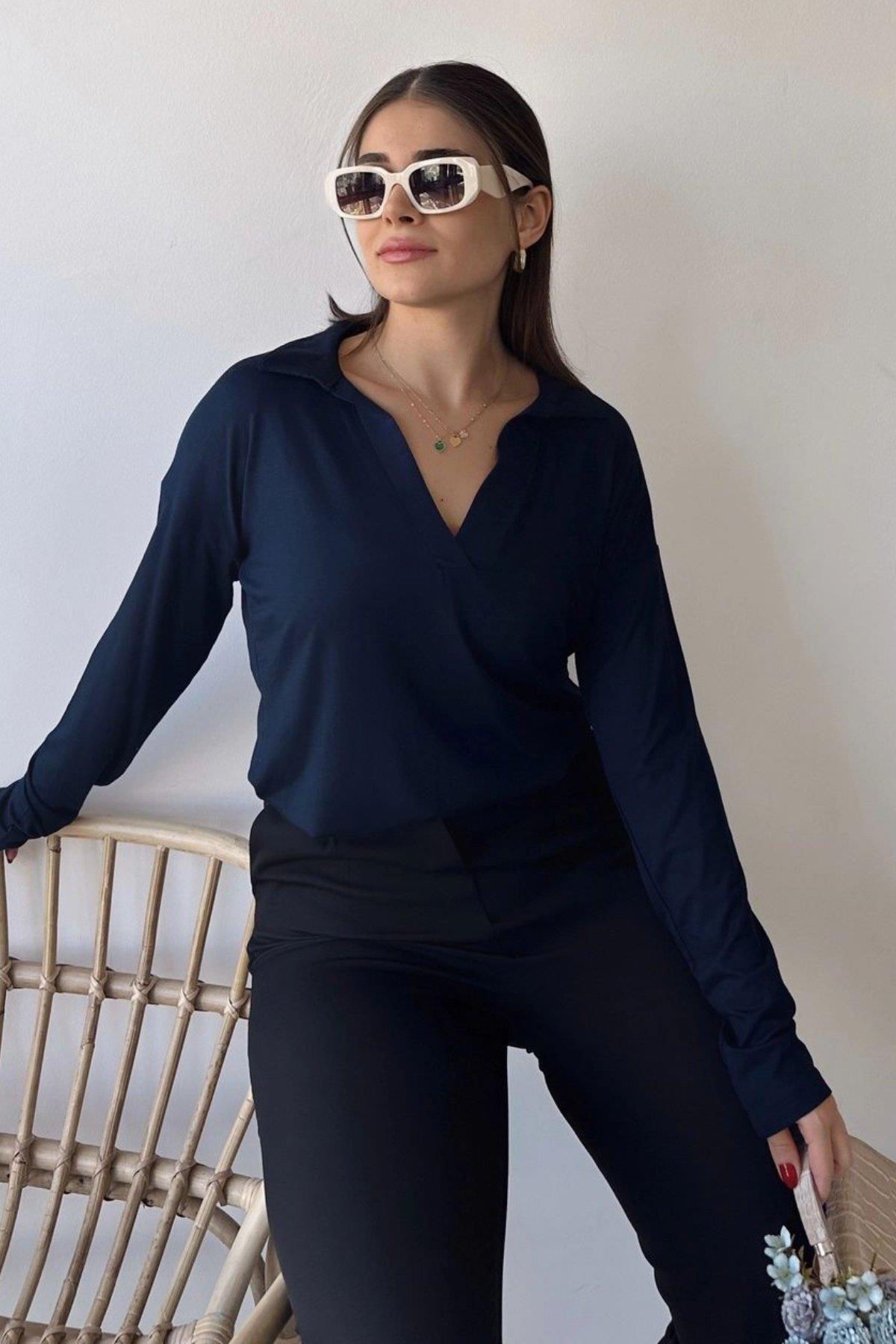 Navy Women Blouse