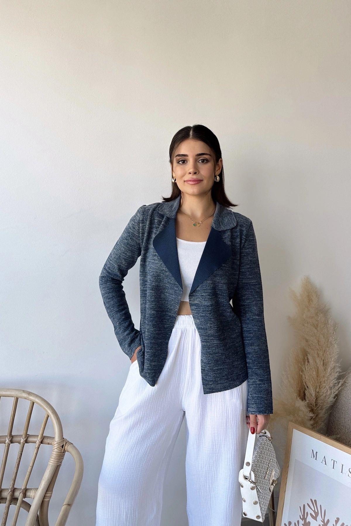 Navy Blue Women Jacket