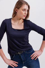 Navy Blue Women Blouse