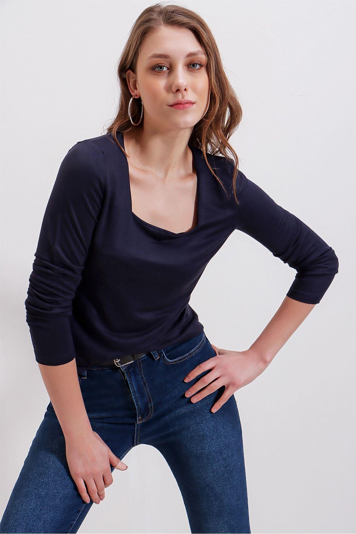 Navy Blue Women Blouse