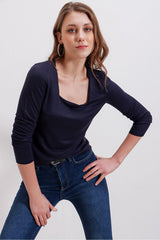 Navy Blue Women Blouse