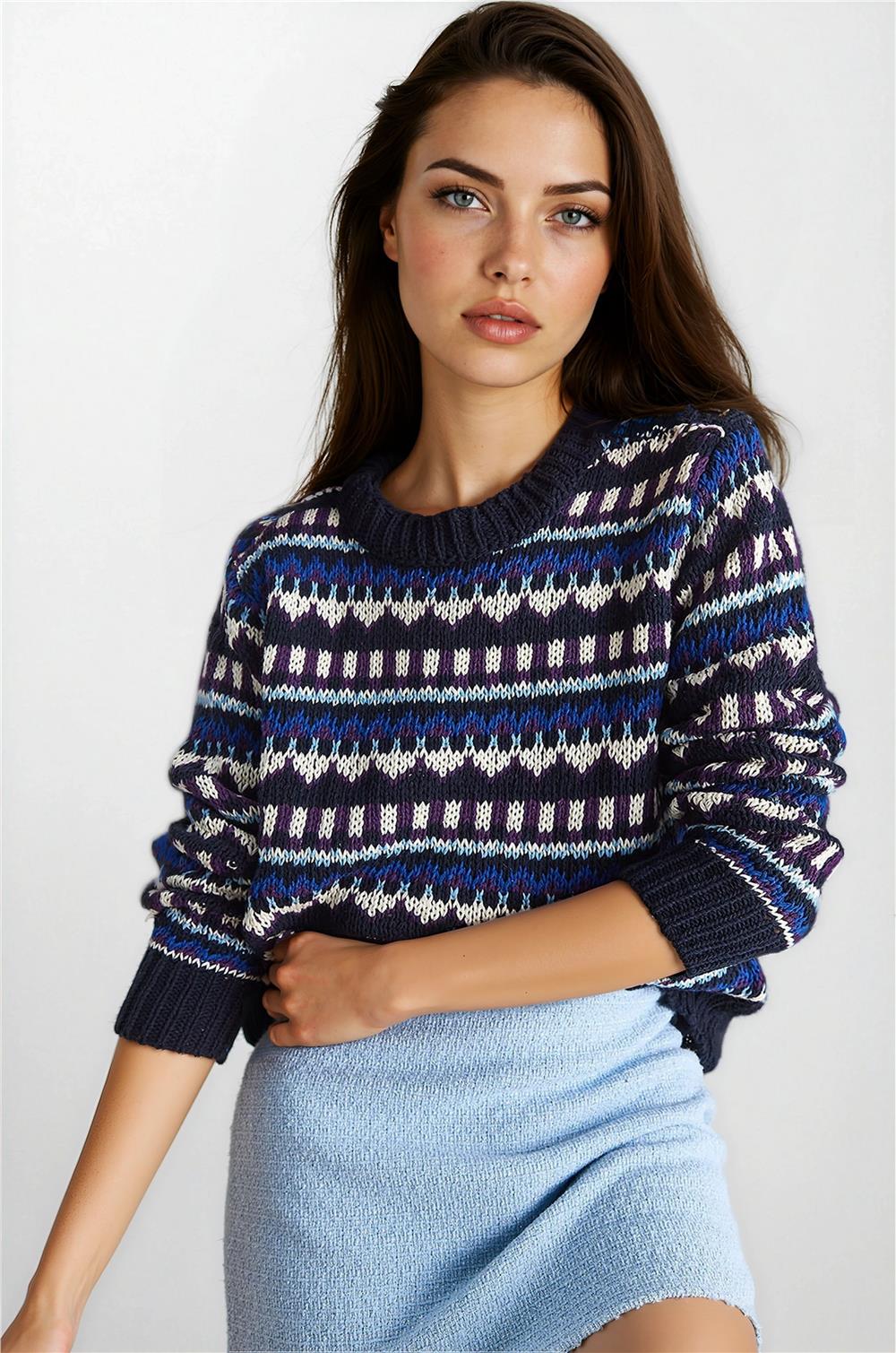 Navy Blue Women Sweater