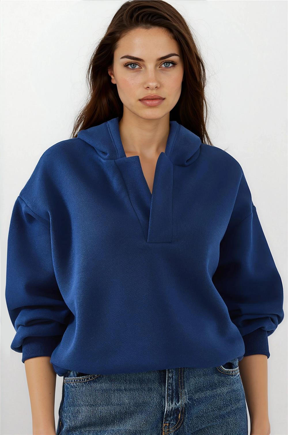 Navy Blue Women Sweatshirt