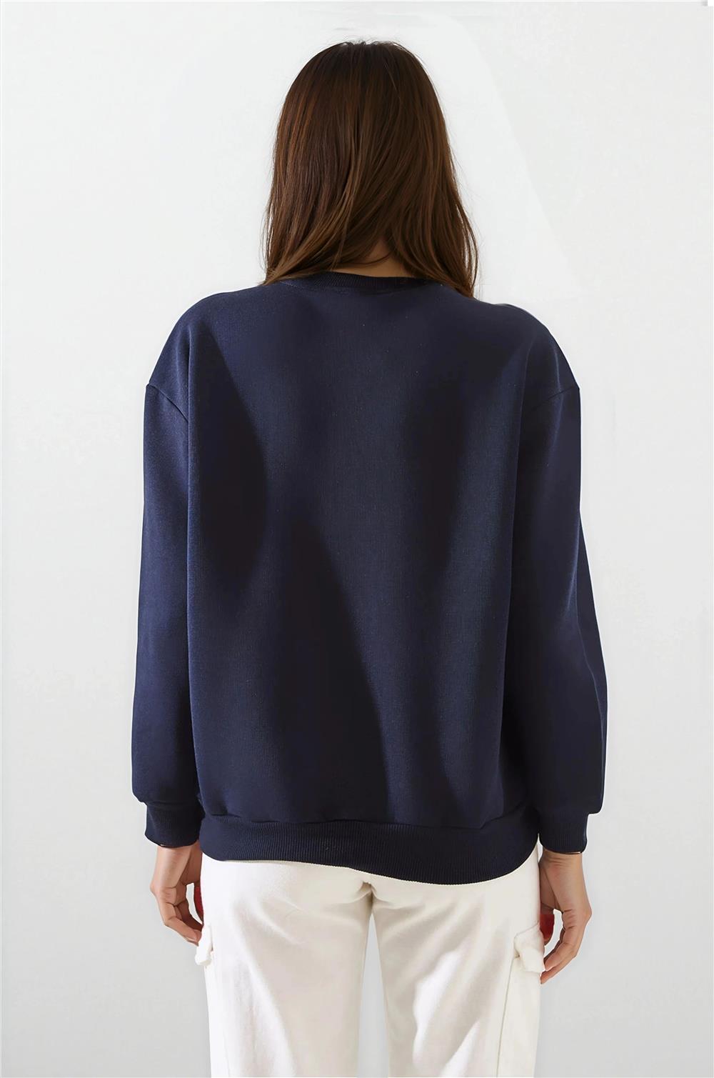 Navy Blue Women Sweatshirt