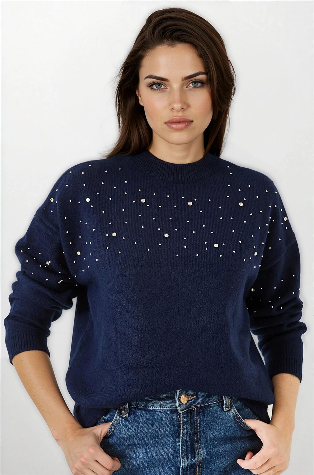 Navy Blue Women Sweater