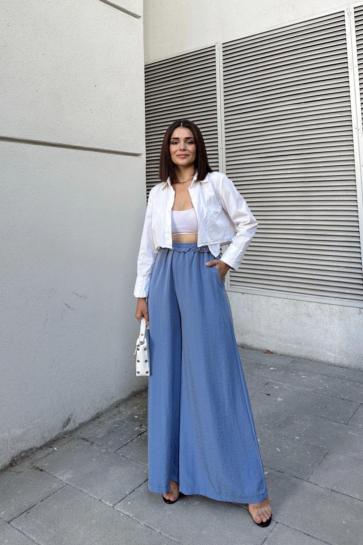 Blue Women Pants