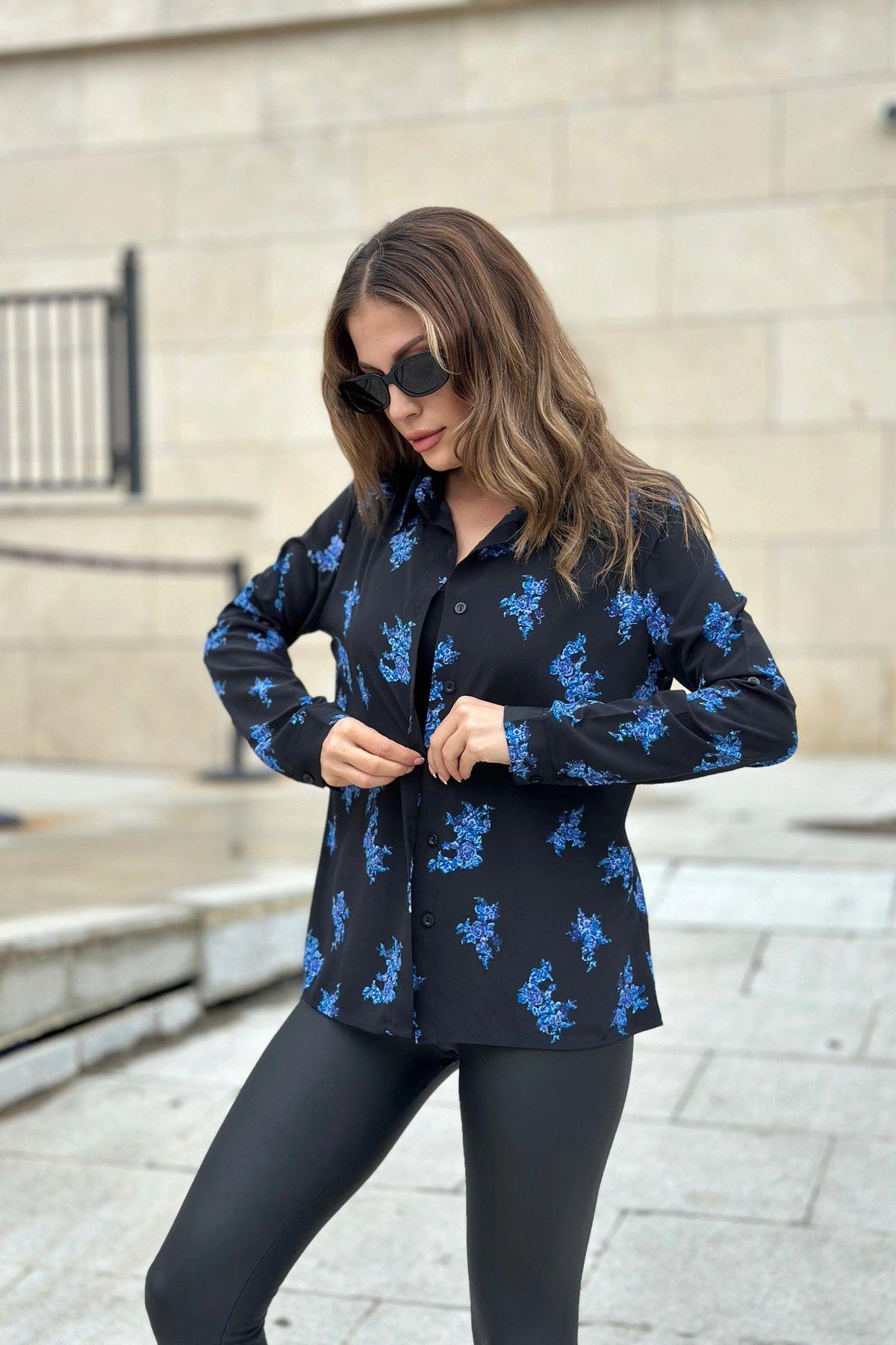 Black & Blue Women Shirt