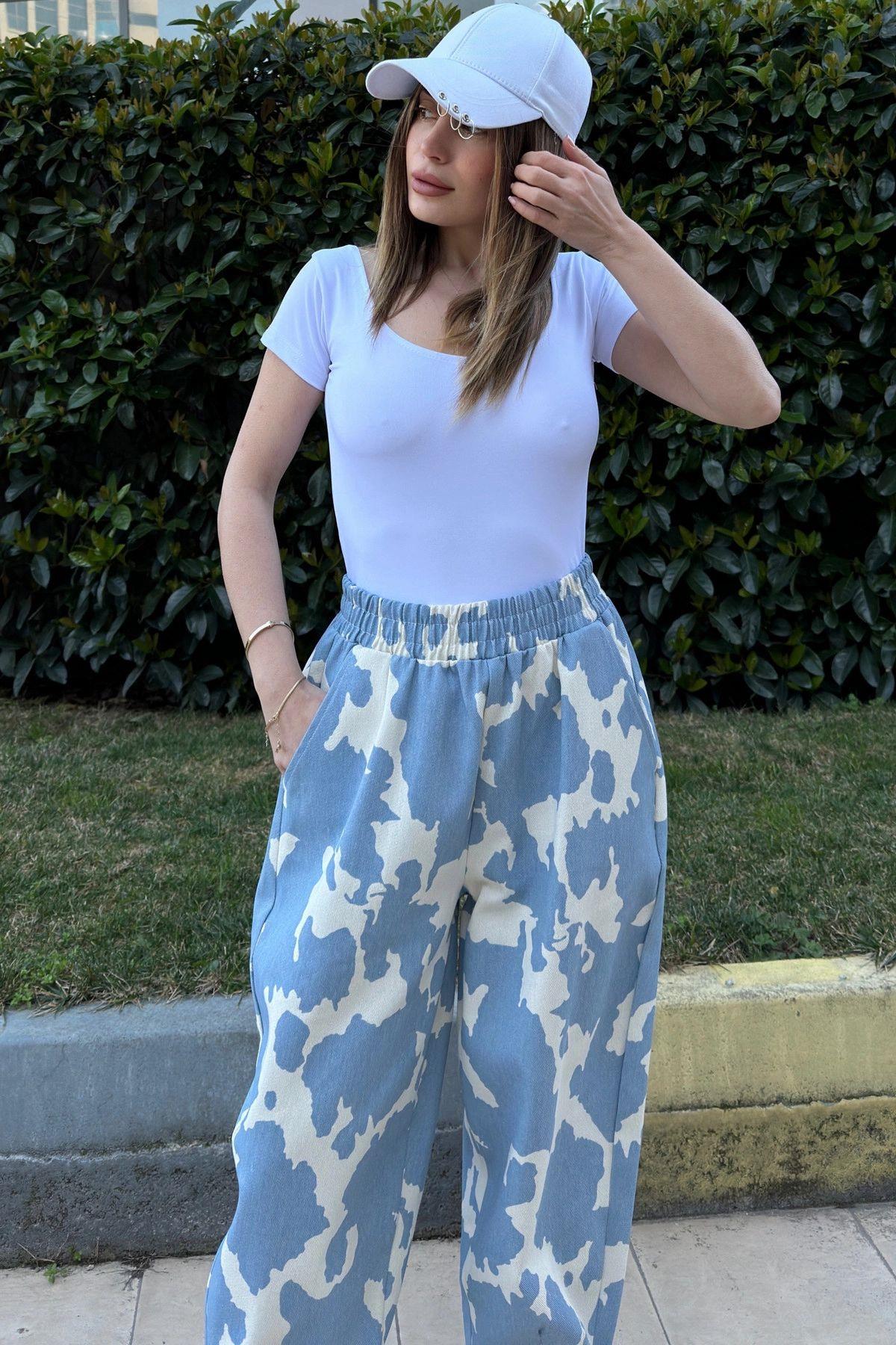 Blue Women Pants