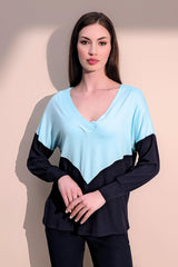 Mint & Navy Women Blouse