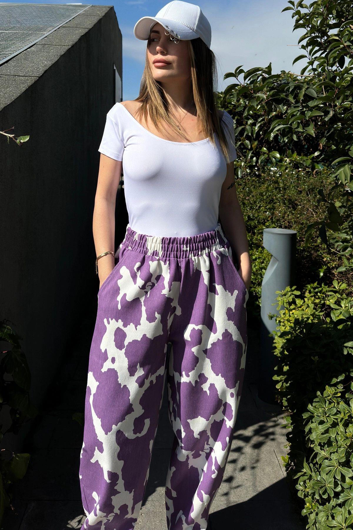 Purple Women Pants