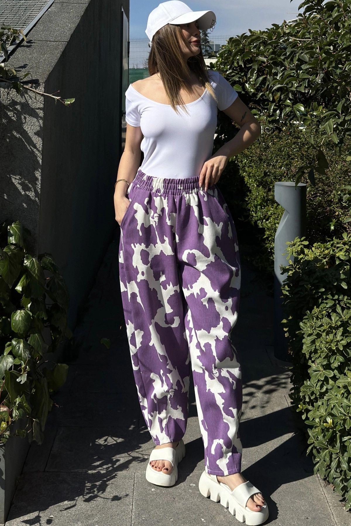 Purple Women Pants
