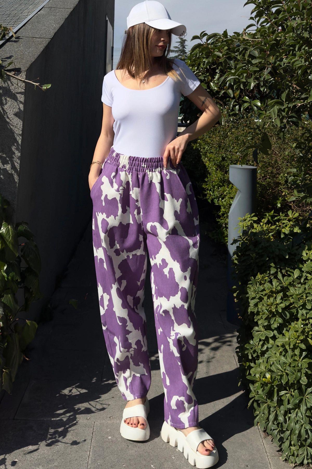 Purple Women Pants