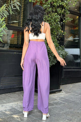 Purple Women Pants
